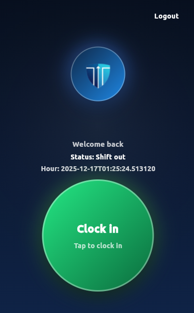 Pantalla de la app Trust in Time